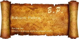 Babics Petra névjegykártya