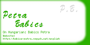 petra babics business card